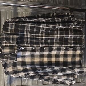 Shein Curve Plaid Button-Up Shirt